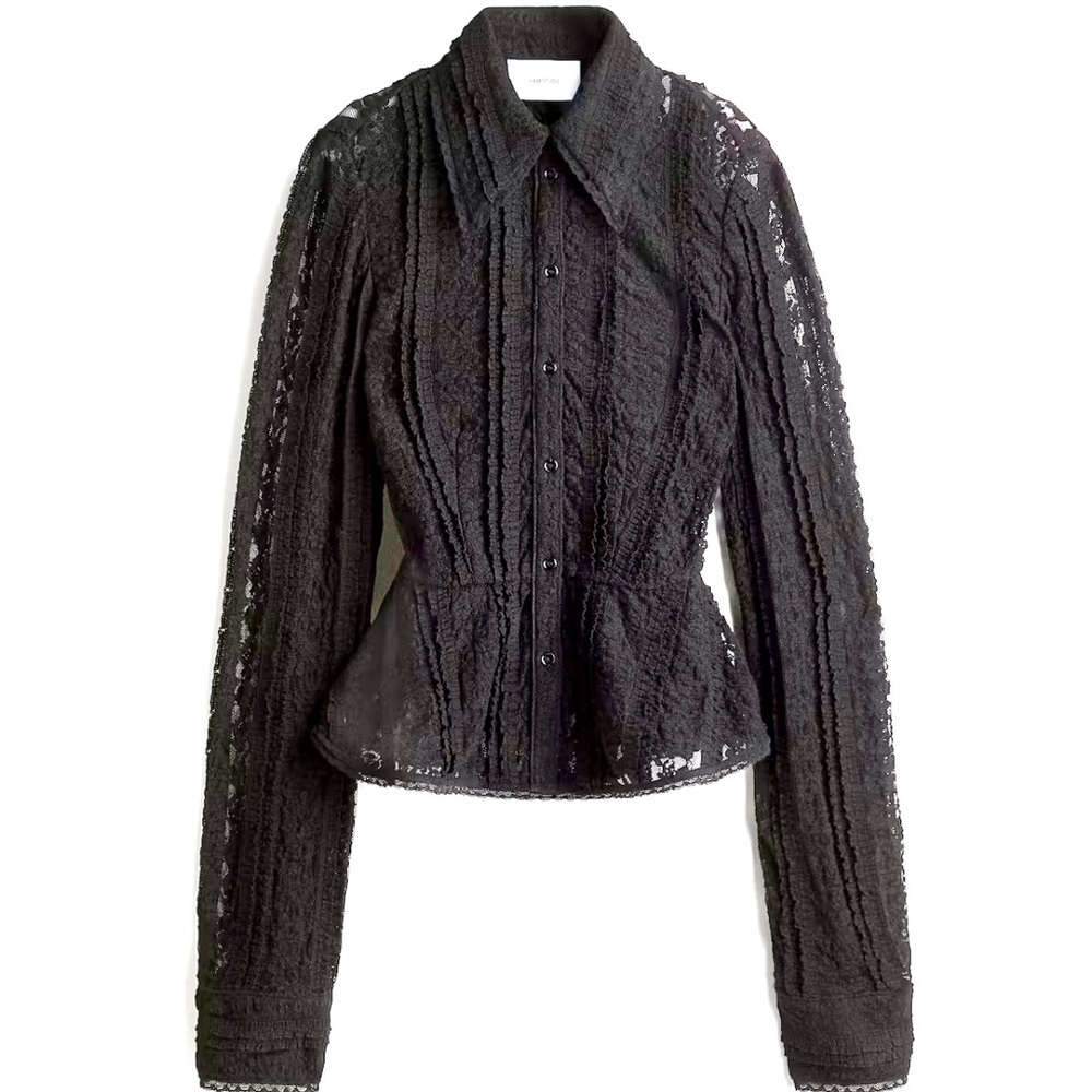 H&M STUDIO COLLECTION
PEPLUM LACE BLOUSE BLACK SIZE S - Picture 1 of 8